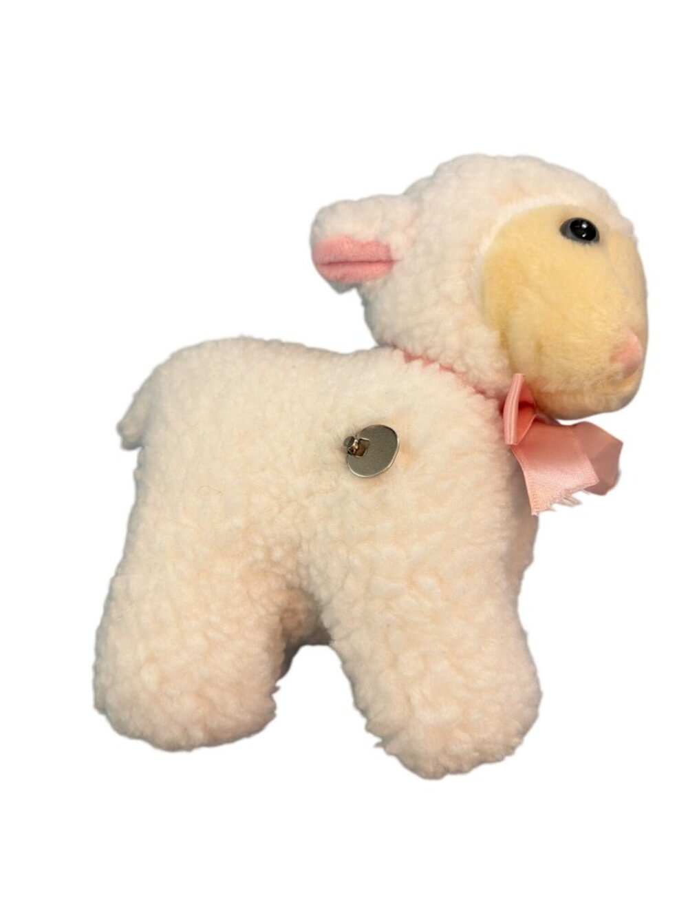 Vintage Bantam Wind Up Plush Lamb Plays Mary Little Lamb Heads Moves Nursery